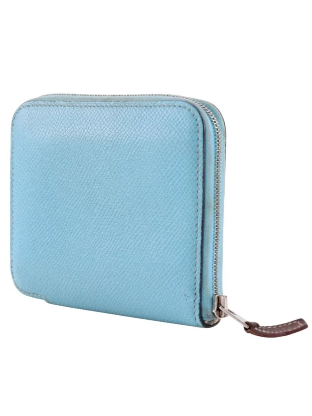 Hermes Compact Silk in Veau Light Blue Coin Case